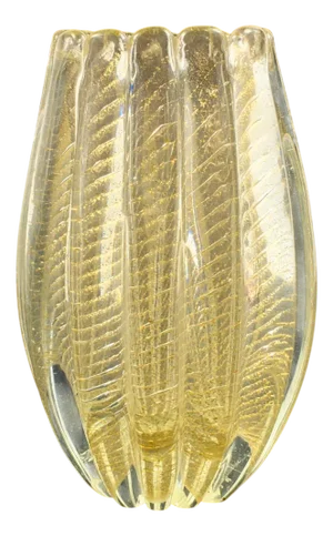 Mid-Century Cordonato Doro Murano Glass Vase from Barovier & Toso, Italy, 1950s