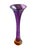 Signed art glass vase by Young & Constantin, numbered 0299236. The tall trumpet form features a vibrant amethyst body with...