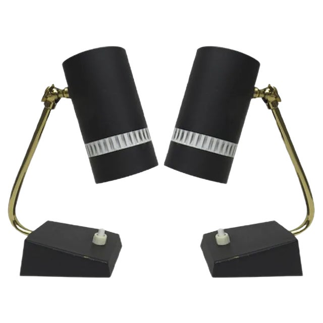 Mid-Century Nightstand Lamps, 1950s, Set of 2 For Sale