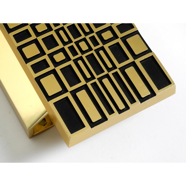 Vintage Space Age Abstract Door Handle in Brass-Plated Cast Aluminum, 1960s For Sale - Image 4 of 12