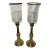 Pair of Vintage Decorative Crafts Brass & Glass Hurricane Candle Holders, 3270 For Sale
