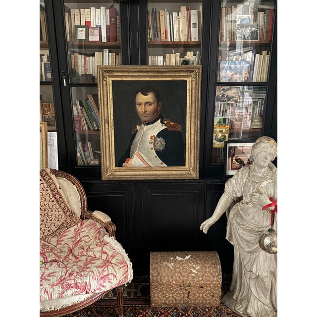 After Jacques-Louis David, Portrait of Napoleon I, 19th Century, Oil Painting on Canvas, Framed For Sale - Image 10 of 12