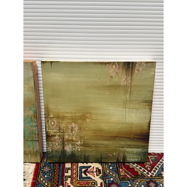 Lori Del Mar Abstract Acrylic Artworks, Set of Two For Sale - Image 4 of 12