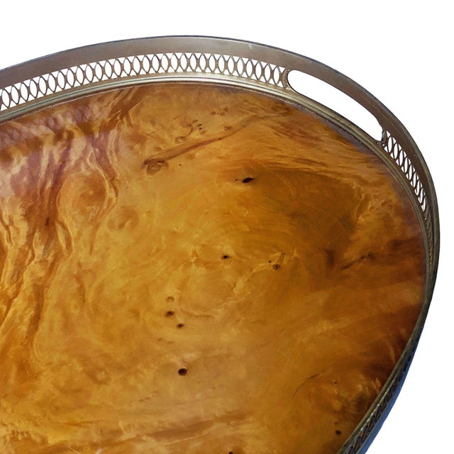 1960s 1960s Italian Burl Wood Ice Bucket, Carafe, & Tray Bar Set, in Milo Baughman Style - Set of 3 For Sale - Image 5 of 16