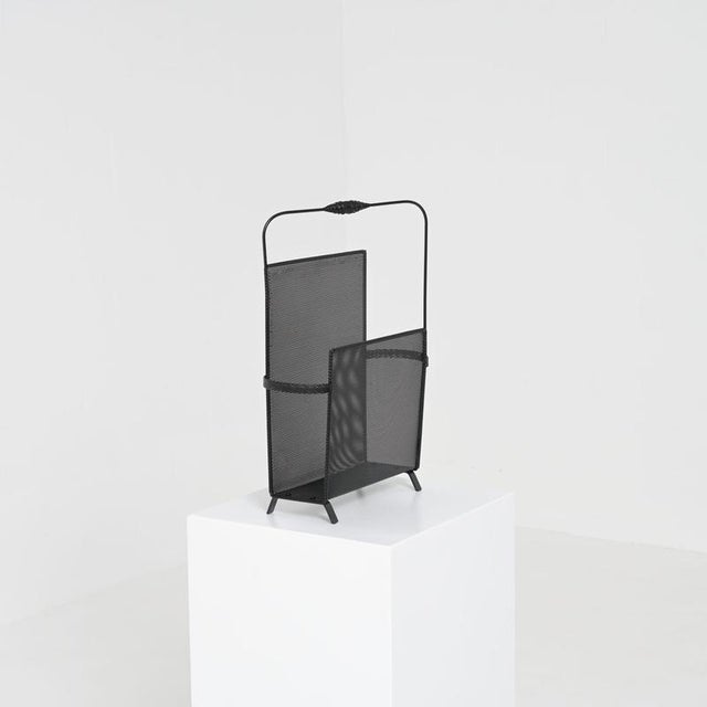 Black Magazine Stand by Mathieu Matégot for Artemide, 1950s For Sale - Image 8 of 18