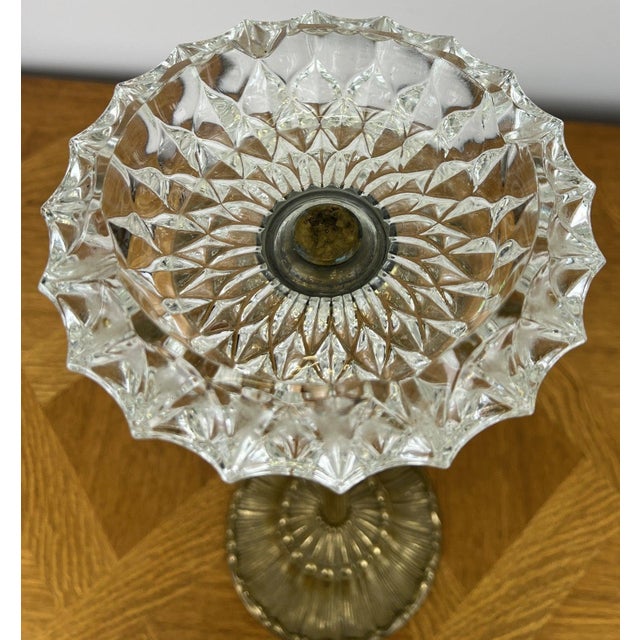 Vintage French Ashtray Stand in Brass and Onyx Crystal For Sale - Image 13 of 14