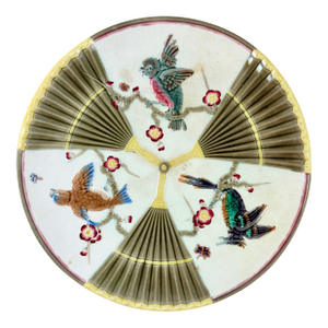 Wedgwood Majolica Bird & Fan Argenta Plate