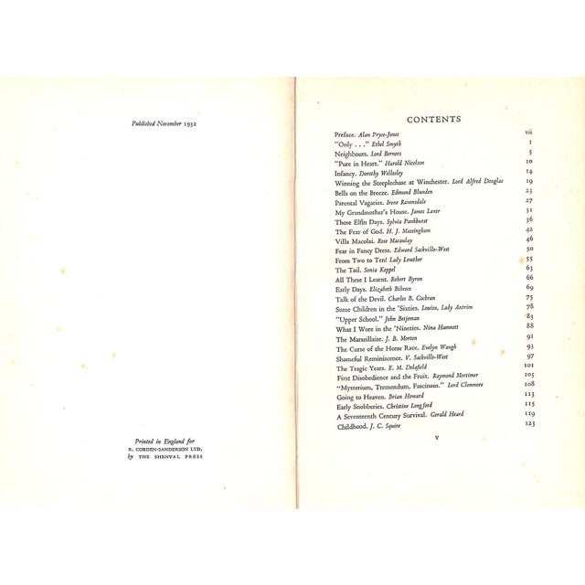 "Little Innocents: Childhood Reminiscences" 1932 Pryce-Jones, Alan [W/ a Preface By] For Sale - Image 4 of 6