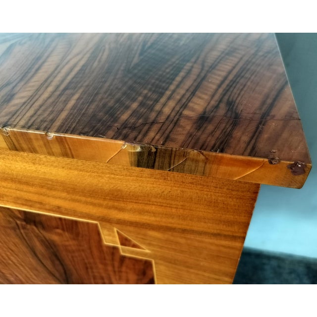 French Mid Century Modern Lacquered Inlaid Burled Walnut Sideboard For Sale - Image 9 of 10