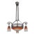1920s French Art Deco Chandelier by Fournet & Schneider - Orange Mottled Glass, Wrought Iron For Sale