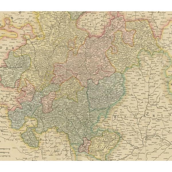Antique Map of Franconia, Region of Germany, 1811 For Sale - Image 4 of 7