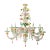 Vintage Venetian Murano Hand Crafted Green Glass and Flowers Chandelier, 1960s For Sale