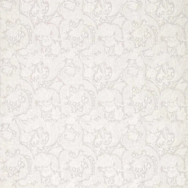 Morris & Co Pure Bachelors Button Embroidery Fabric in Pebble - a Sample For Sale