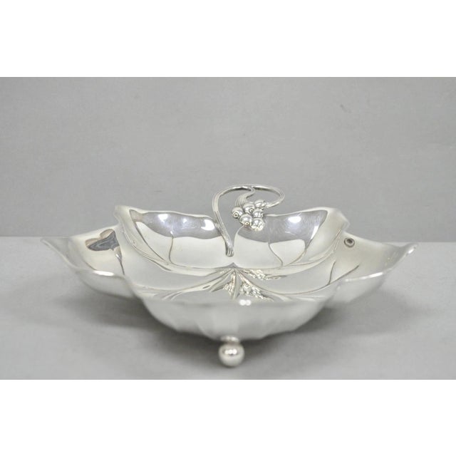 Silver Vintage WMF Germany Small Silver Plated Maple Leaf 9" Trinket Candy Dish Bowl For Sale - Image 8 of 12