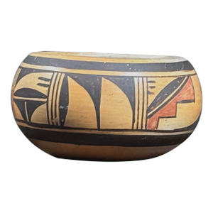 Vintage Hopi Nellie Nampeyo Polychrome Clay Bowl, Signed