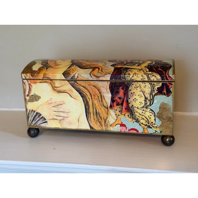 Aqua Ocean Themed Painted Box For Sale - Image 8 of 12