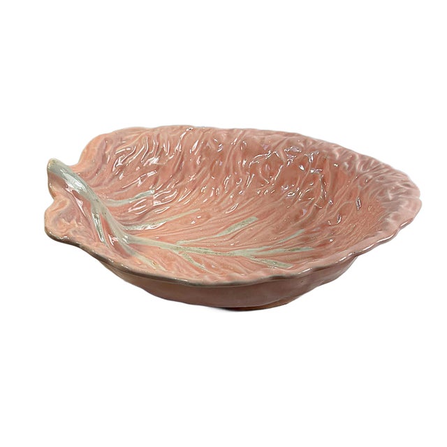 Vintage Large Blush Pink Cabbage Ware Bowl For Sale In Houston - Image 6 of 8