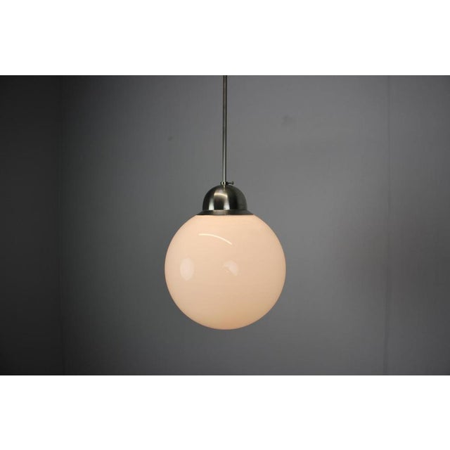 Art Deco Glass Globe Pendant Chandelier, Europe, 1930s For Sale - Image 6 of 9