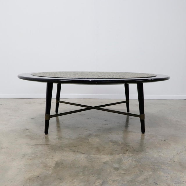 1960s Midcentury Mosaic Center Table made with Precious Stones For Sale - Image 6 of 18