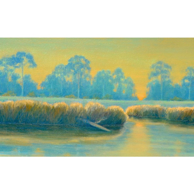 "Bayou in Blue & Gold" by Max Flandorfer (American, b. 1962). Presented in a giltwood frame. Signed "Max Flandorfer" lower...