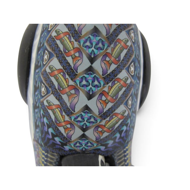 Blue Jon Stuart Anderson Polymer Millefiori Clay Mother Penguin Baby Chick Sculpture For Sale - Image 8 of 12