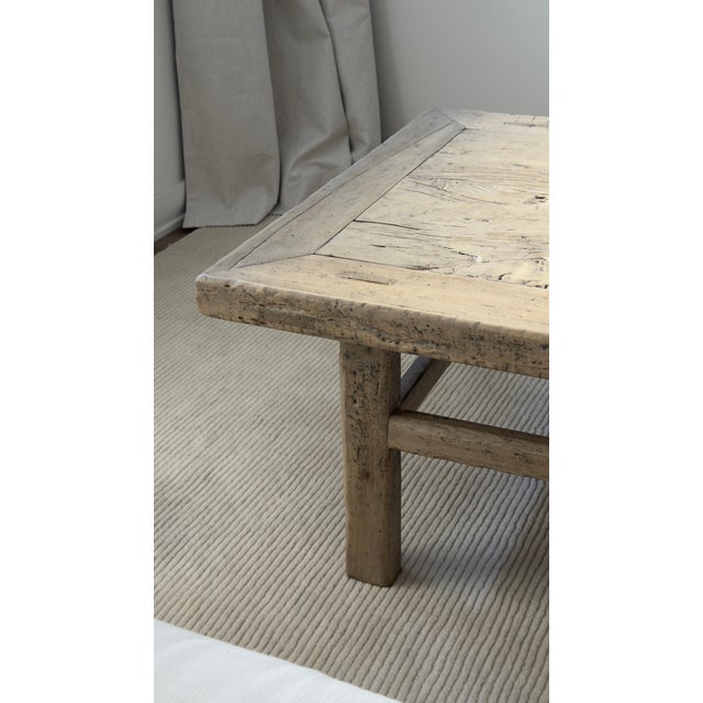 Wood Vintage Solid Poplar Coffee Table For Sale - Image 7 of 12