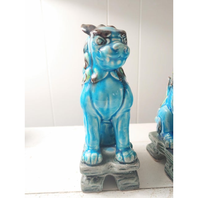 Here's a wonderful.pair of foo dogs created in Japan by Lego circa 1950s-60s. The bright turquoise glaze would accentuate...