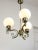 Mid-Century Modern Vintage Italian Brass and Opaline Chandelier For Sale - Image 3 of 15