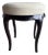 Barbara Barry for Baker Vanity Stool, Leather, Sculpted Wood Base For Sale