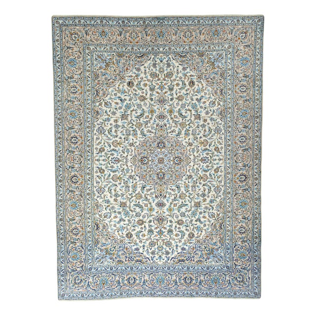 Hand-Knotted Kashan Oriental Rug For Sale