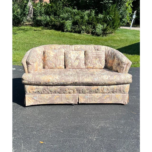 Wood 1970s Mid Century Modern Weiman/Warren Lloyd Chesterfield Loveseats - a Pair For Sale - Image 7 of 11