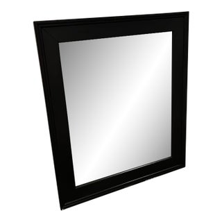 Large Dark Wood Beveled Mirror, Formerly Dresser-Mounted For Sale