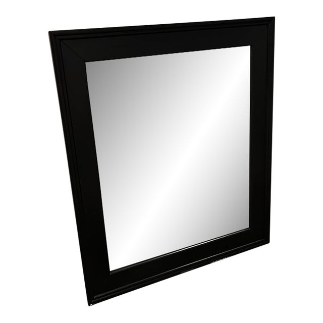 Large Dark Wood Beveled Mirror, Formerly Dresser-Mounted For Sale