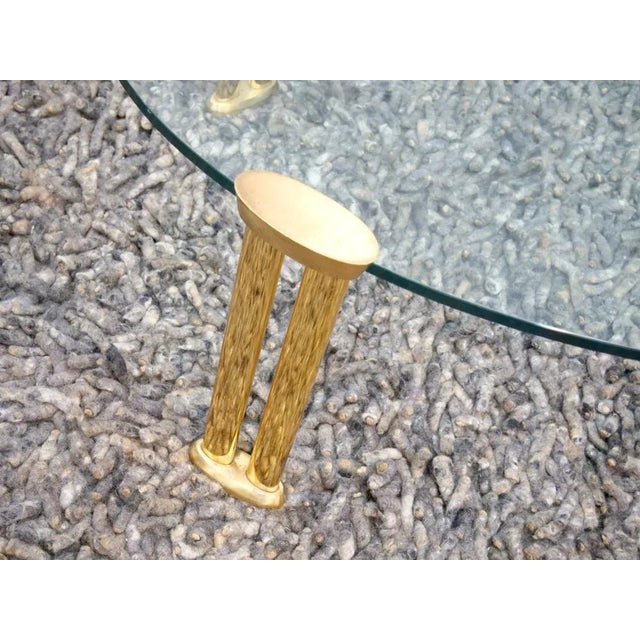 Italian Oval Table in Brass and Glass, 1970s For Sale - Image 9 of 15