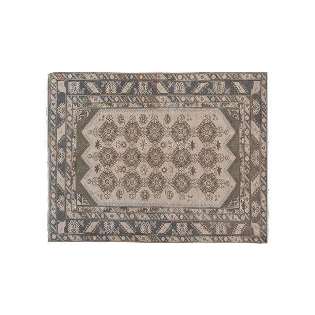 Mid-Century Modern 1940s Handwoven Oushak Turkish Pastel Large Wool Pile Rug For Sale - Image 3 of 13