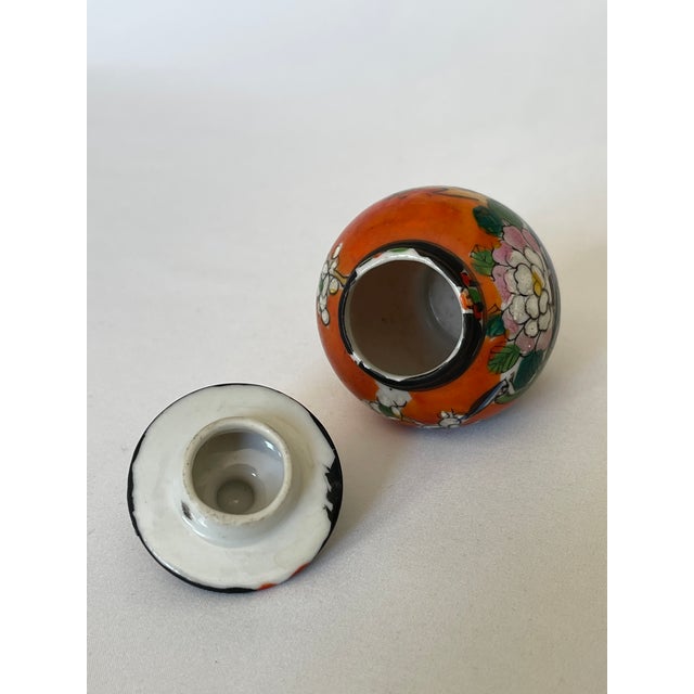 Japanese Miniature Hand Painted Porcelain Ginger Jar For Sale - Image 11 of 11