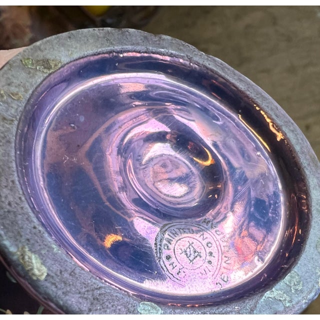 1920s Iridescent Purple Moriage Lusterware Cherry Blossom Vase For Sale - Image 10 of 12
