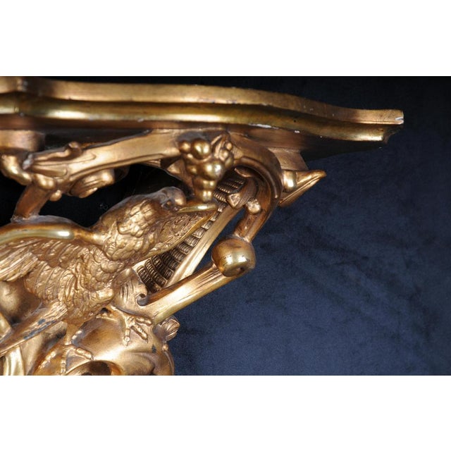 Wood Rococo Wall Console with Eagle Motif, 1860s For Sale - Image 7 of 14