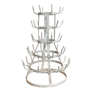 Vintage French Bottle Drying Rack, 1960s For Sale