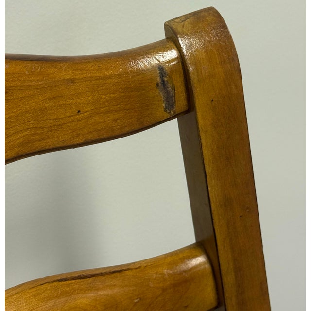 Ethan Allen Ladderback Leather Upholstered Dining Chairs - Set of 4 For Sale - Image 10 of 12