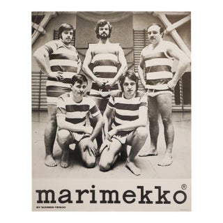1960's Finnish Fashion Advertisement Poster - Marimekko (Five Men in Stripes) For Sale