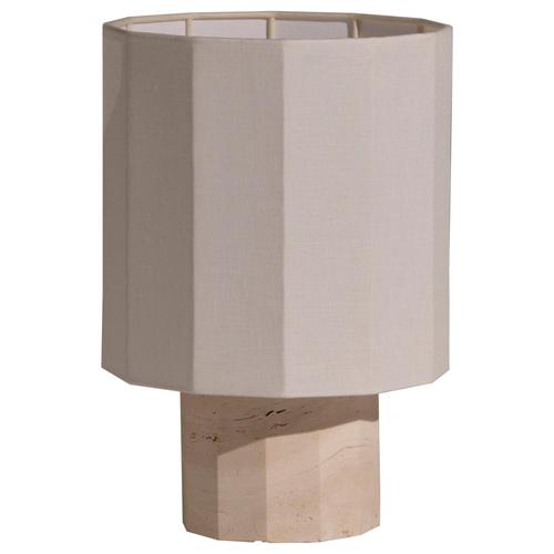 Not Yet Made - Made To Order White Travertine Small Roma II Dodecagon Table Lamp by Nassi For Sale - Image 5 of 5