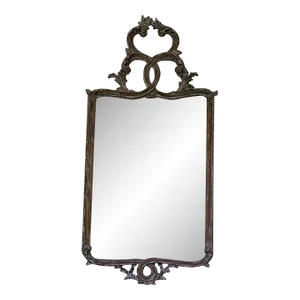 Early 21st Century La Barge Italian Rococo Carved Wood Mirror Silver Gilt