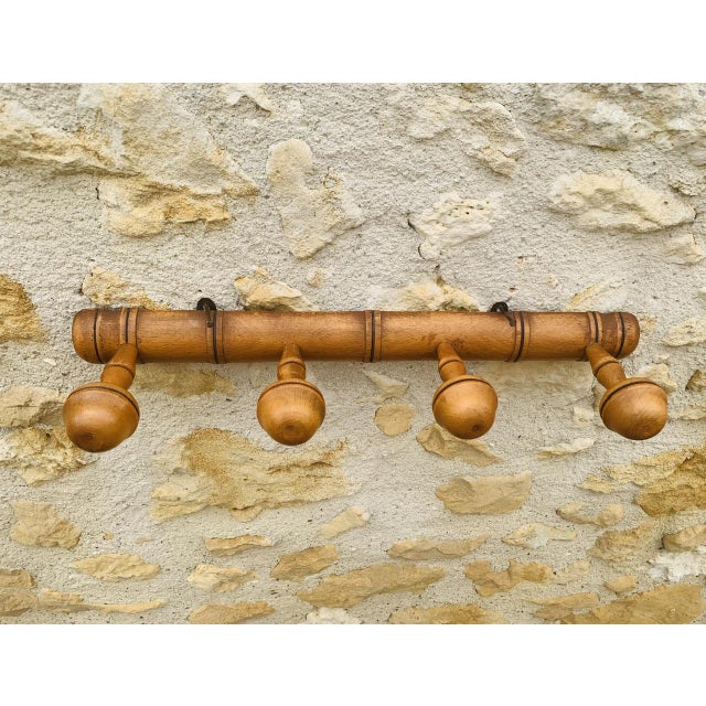 Mid-Century Faux Bamboo Wall Mount Coat Rack, 1950s For Sale - Image 15 of 18