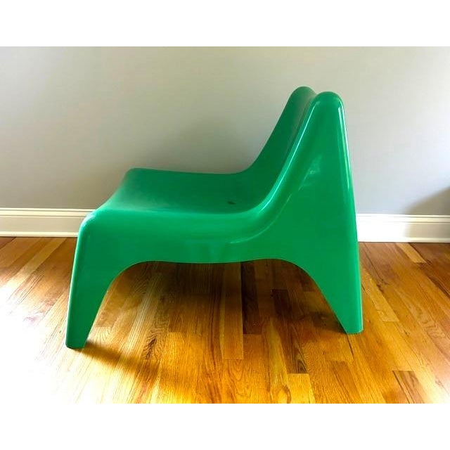 1990s Vintage Ikea Green Ps Vago Plastic Lounge Chair For Sale - Image 5 of 14