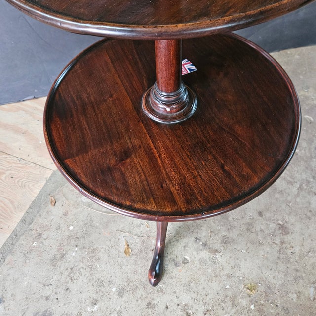 Late 19th Century Late 19th Century Mahogany 3 Tier Spoon Foot Pedestal Base Dumbwaiter For Sale - Image 5 of 9