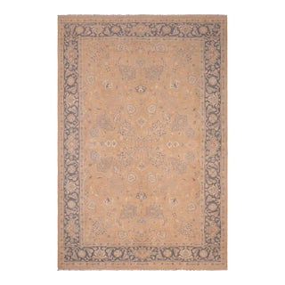 Shabby Chic Tan/Gray Wool Rug - 6'2'' X 9'0'' For Sale