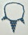 Antique roaring 1920s Art Deco blue Czechoslovakian glass necklace. Unmarked, dainty, prong set in sterling silver 925...