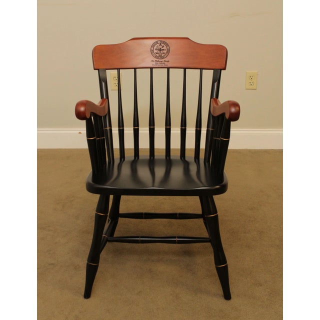 Traditional Saint Augustine Preparatory School Black with Cherry University Armchair For Sale - Image 3 of 13