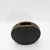 Modern Quilted Vase in Black Shagreen With Brass Details by Kifu Paris For Sale In Los Angeles - Image 6 of 11